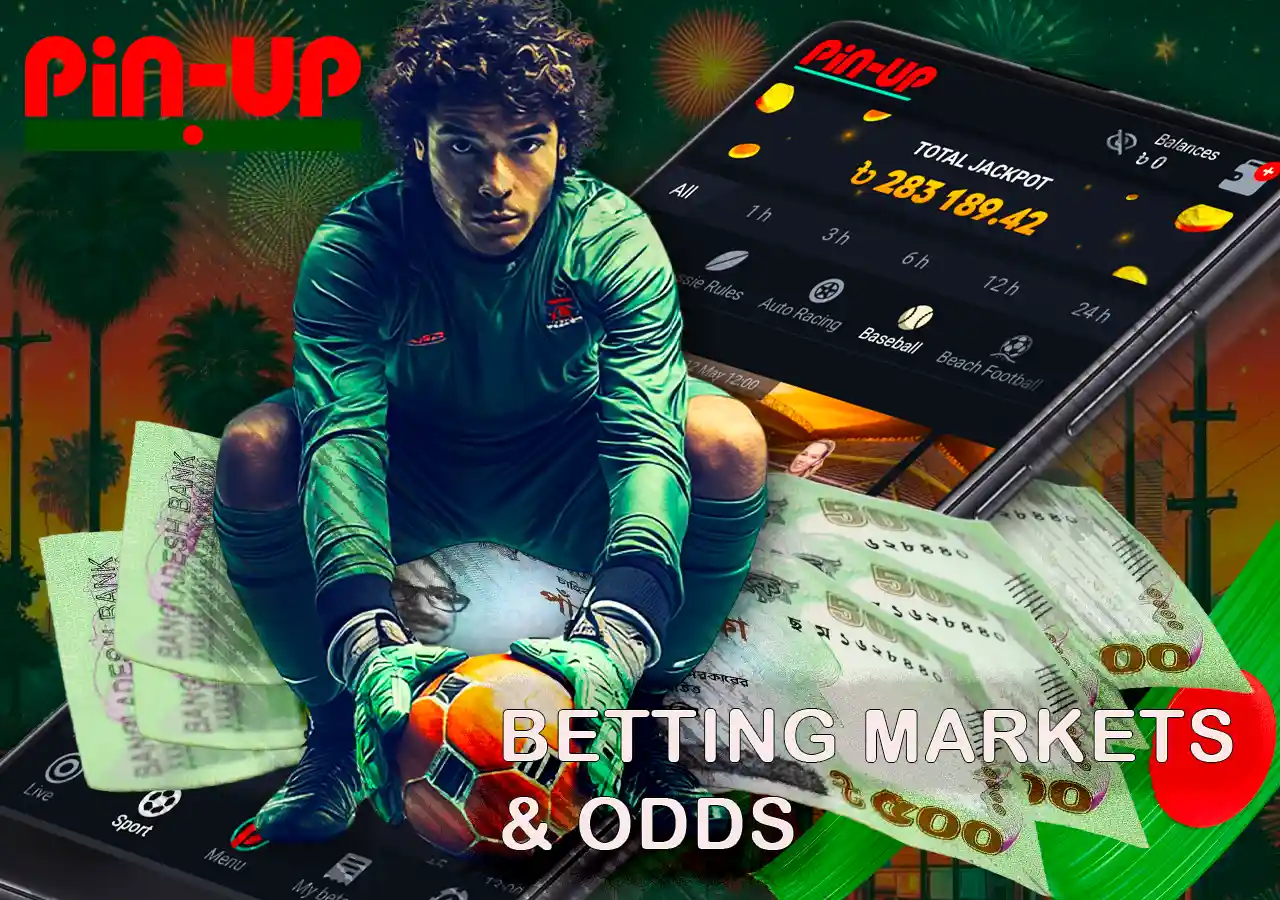 Examples of betting markets and odds at Pin-Up