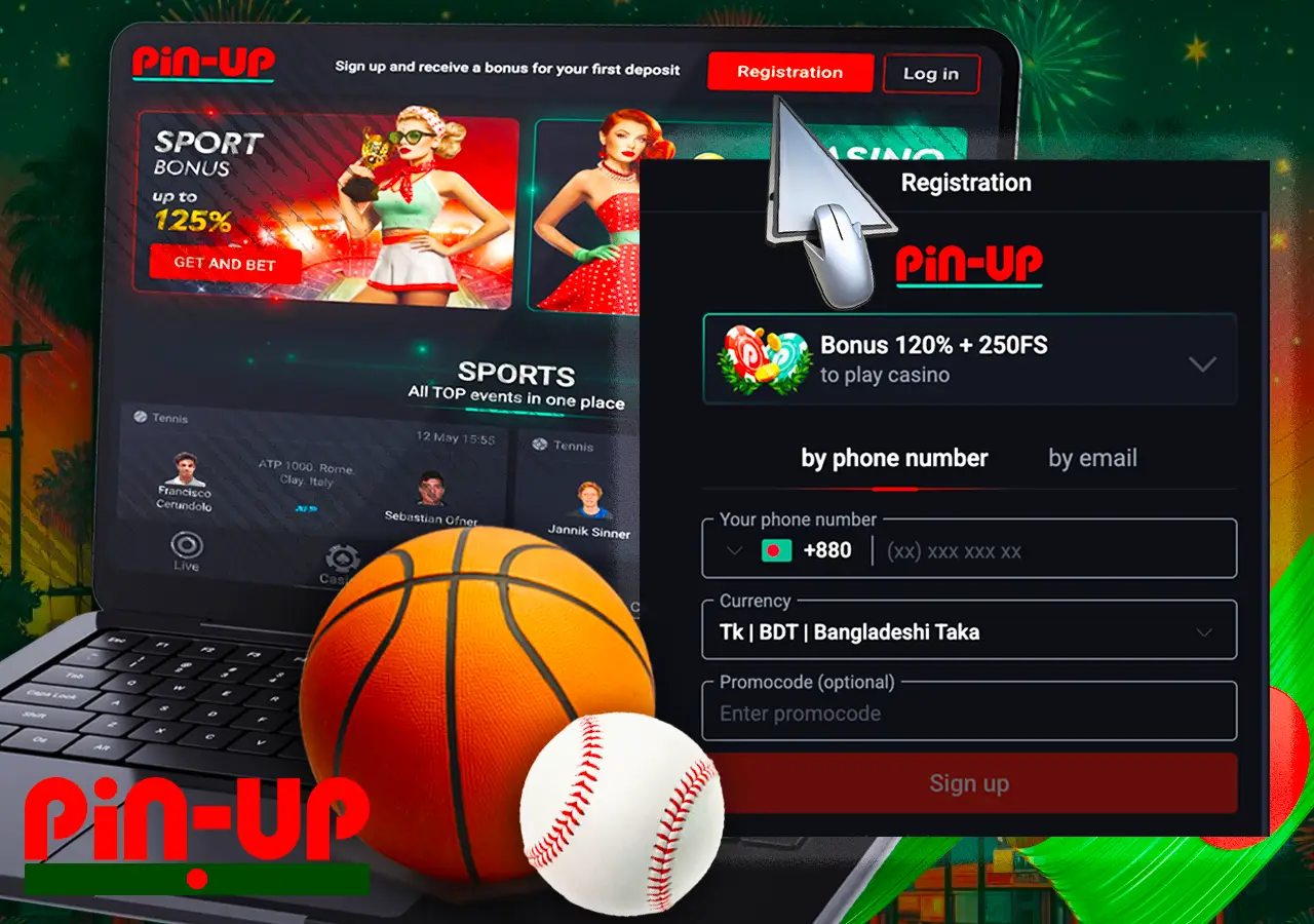 Simple steps to register with Pin-Up Bangladesh